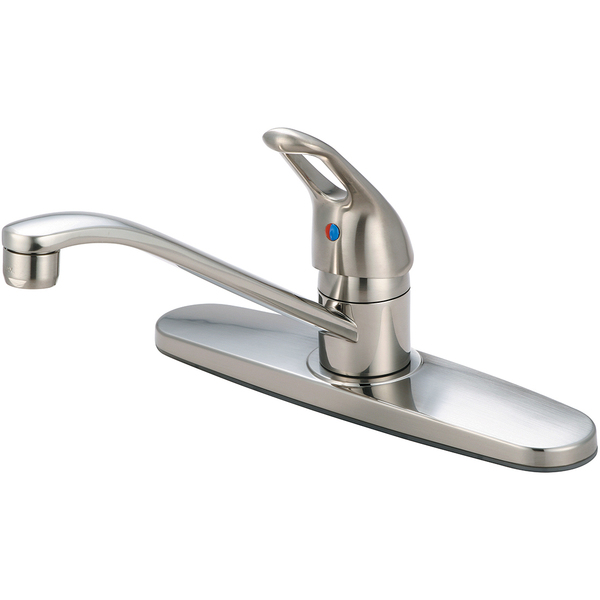 Olympia Faucets Single Handle Kitchen Faucet, NPSM, Standard, Brushed Nickel, Number of Holes: 3 Hole K-4170-BN